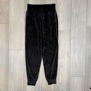 Victoria's Secret XS Black Bling Velour High Rise Jogger Pant Sweatpant